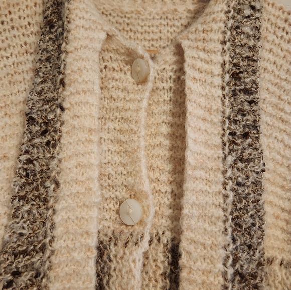 Copy-Vintage Hand Knited Sweater Cardigan with Necktie and Two Button Enclosu… - Picture 4 of 8